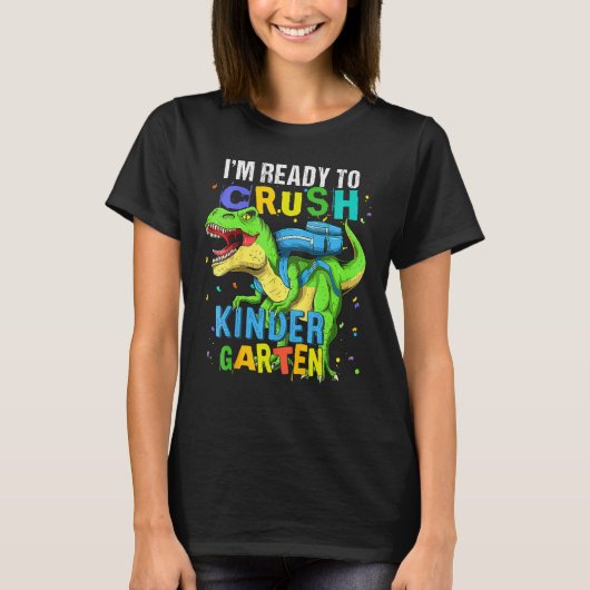 Ik ben klaar om de kleuterdinosauriërkinderen te v t-shirt (Voorkant)