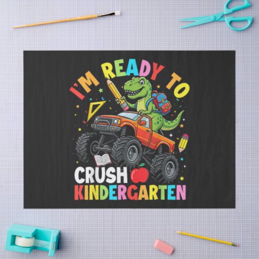 Ik ben klaar om de kleuterklas op de eerste dag te tissuepapier (Craft)