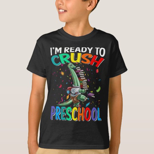 Ik ben klaar om de kleuterschool Brachiosaurus te  T-shirt (Voorkant)
