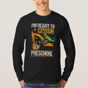 Ik ben klaar om de kleuterschool dinosaurus bouw V T-shirt