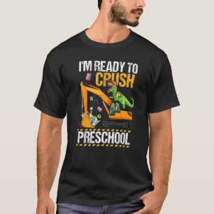 Ik ben klaar om de kleuterschool dinosaurus bouw V T-shirt