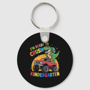 Ik ben klaar om de kleuterschool-dinosaurussen te  sleutelhanger