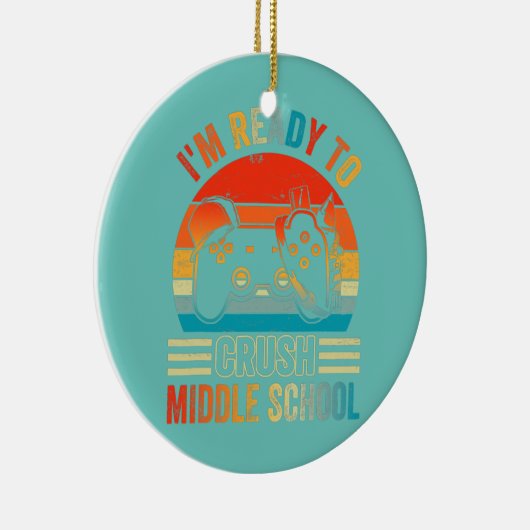 Ik ben klaar om de middelbare school videospel ter keramisch ornament (Rechts)