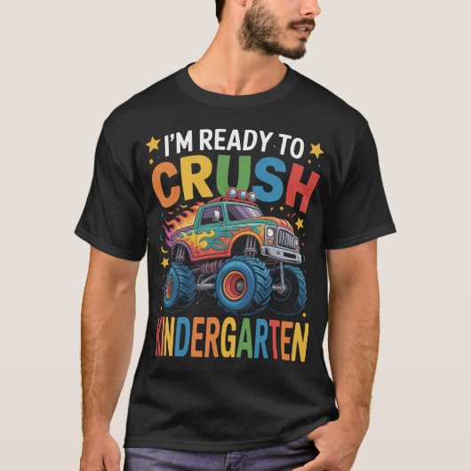 Ik ben klaar om de monstertruck van de kleuterscho t-shirt (Voorkant)