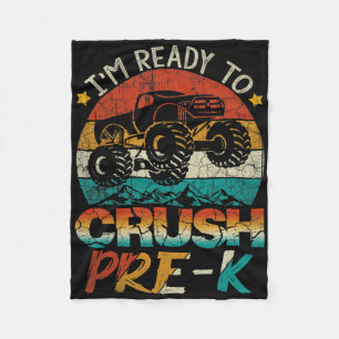 Ik ben klaar om de Pre-K Monster Truck Vintage Boy Fleece Deken