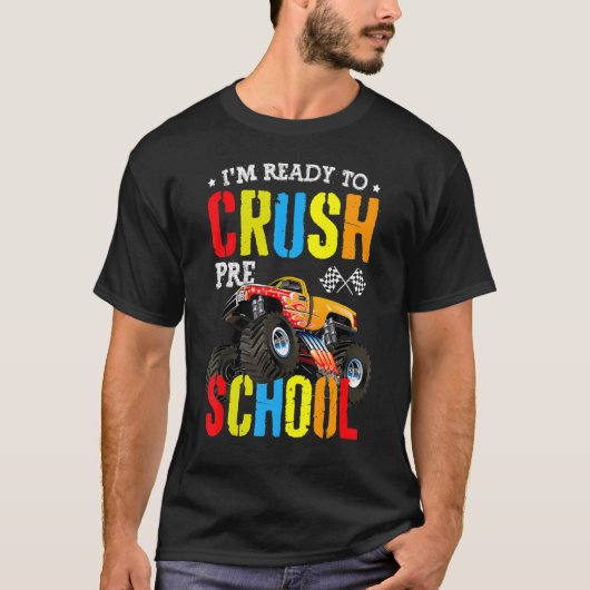 Ik ben klaar om de Preschool Boy Monster Truck ter T-shirt (Voorkant)