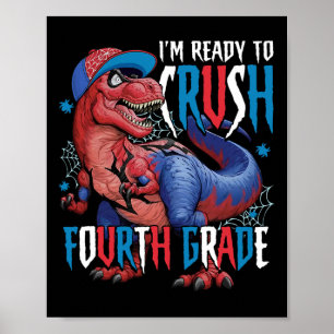 Ik ben klaar om de vierde klas dinosaurus te verpl poster