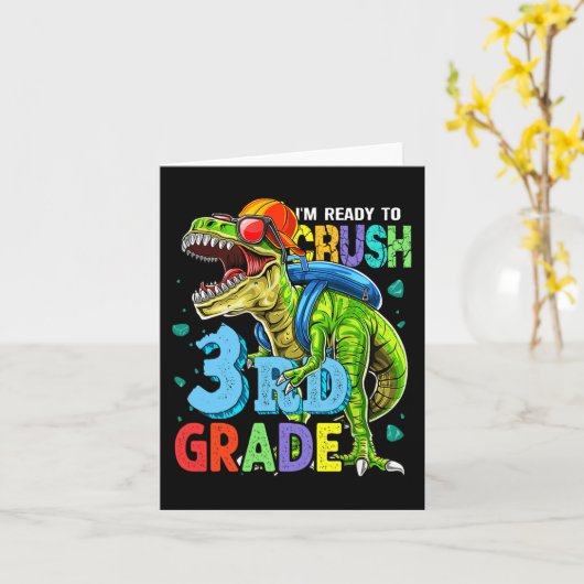 Ik ben klaar om Dinosaur van de derde klas terug n Kaart (Gele Bloem)
