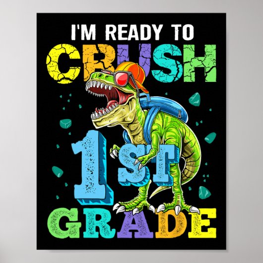 Ik ben klaar om dinosaur van de eerste klas terug  poster (Voorkant)