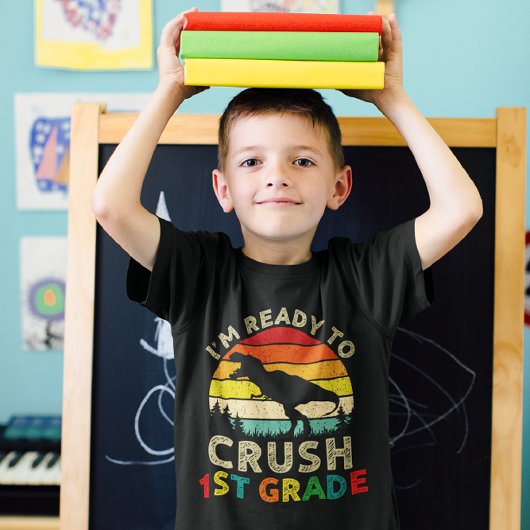 Ik ben klaar om eerste graad Retro Dinosaurus te v T-shirt