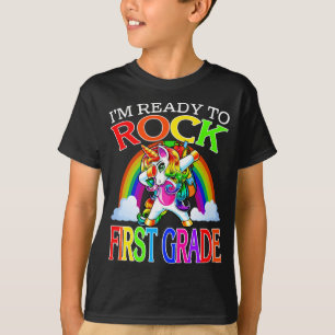 Ik ben klaar om eerste klas eenhoorn regenboog te  t-shirt