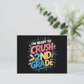 Ik ben klaar om het 2e leerjaar terug naar school briefkaart (Staand voorkant)