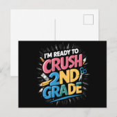 Ik ben klaar om het 2e leerjaar terug naar school briefkaart (Voorkant / Achterkant)