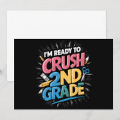 Ik ben klaar om het 2e leerjaar terug naar school  kaart (Voorkant / Achterkant)