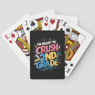 Ik ben klaar om het 2e leerjaar terug naar school  pokerkaarten