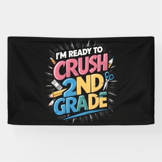 Ik ben klaar om het 2e leerjaar terug naar school spandoek (Horizontaal)