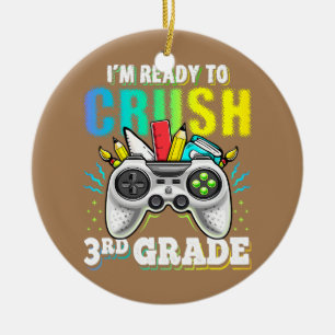 Ik ben klaar om het 3e leerjaar terug naar school  keramisch ornament
