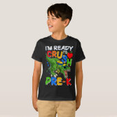 Ik ben klaar om het PreK T Rex Dino Holding Potloo T-shirt (Voorkant volledig)