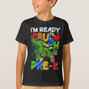 Ik ben klaar om het PreK T Rex Dino Holding Potloo T-shirt