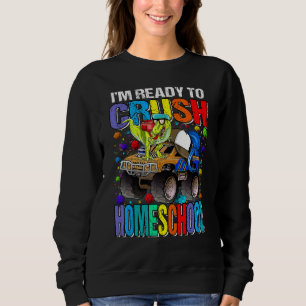 Ik ben klaar om Homeschool Monster Truck Dinosa te Trui
