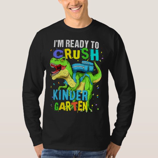 Ik ben klaar om Kindergarten Dinosaur terug te bre T-shirt (Voorkant)
