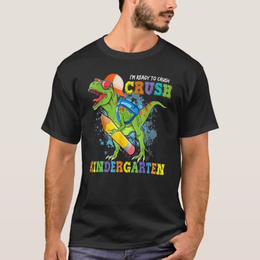 Ik ben klaar om kleuterdino te verpletteren terug  t-shirt (Voorkant)