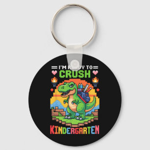 Ik ben klaar om kleuterdinosaurgamerjongen te verp sleutelhanger
