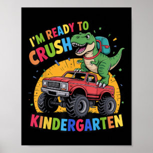 Ik ben klaar om kleuterdinosaurus terug naar schoo poster