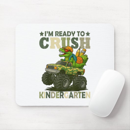 Ik ben klaar om kleuterschool T Rex dinosaurus Ber Muismat (Met muis)