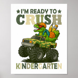 Ik ben klaar om kleuterschool T Rex dinosaurus Ber Poster