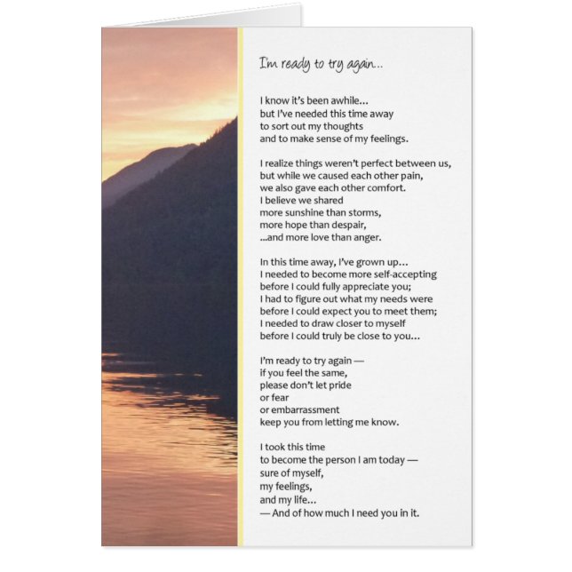 Ik ben klaar om opnieuw te proberen...Relaties (Voorkant)