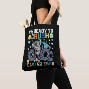 Ik ben klaar om paaseieren monstertruck te verplet tote bag