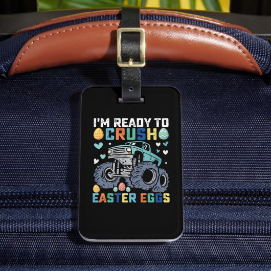 Ik ben klaar om paaseieren te pletten monstertruck bagagelabel (Voorkant Insitu 2)