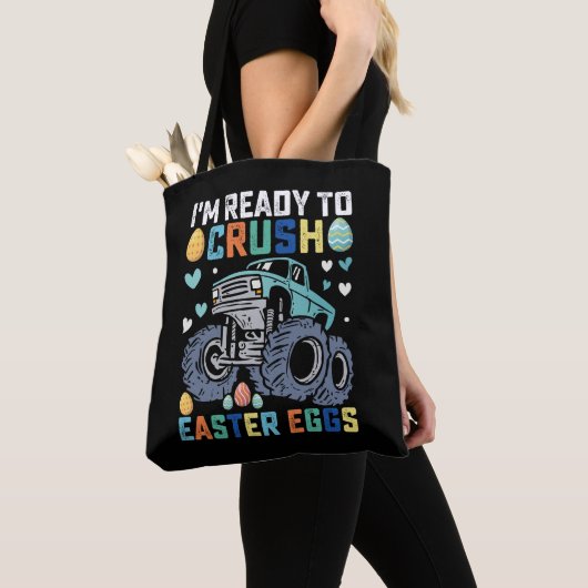 Ik ben klaar om paaseieren te pletten monstertruck tote bag (Dichtbij)