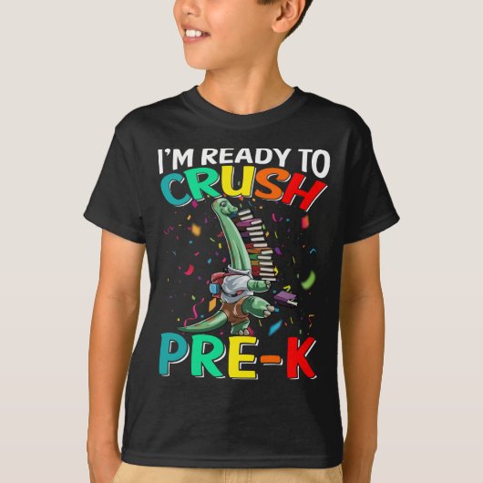 Ik ben klaar om Pre-K Brachiosaurus dinosaurus te T-shirt (Voorkant)