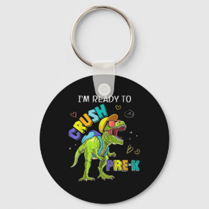 Ik ben klaar om Pre K Dinosaur T Rex 1e dag van te Sleutelhanger