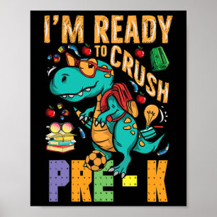 Ik ben klaar om Pre-K Monster Truck Dino terug te  Poster