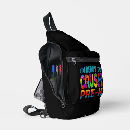 ik ben klaar om pre k te kraken sling bag (Open)
