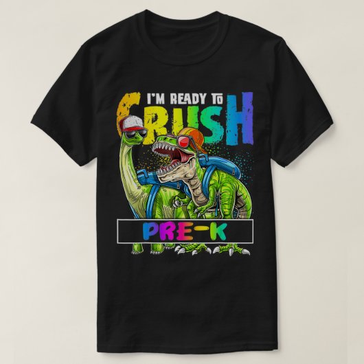 Ik ben klaar om PreK T Re Dino Holding Potlood te  T-shirt (Design voorkant)