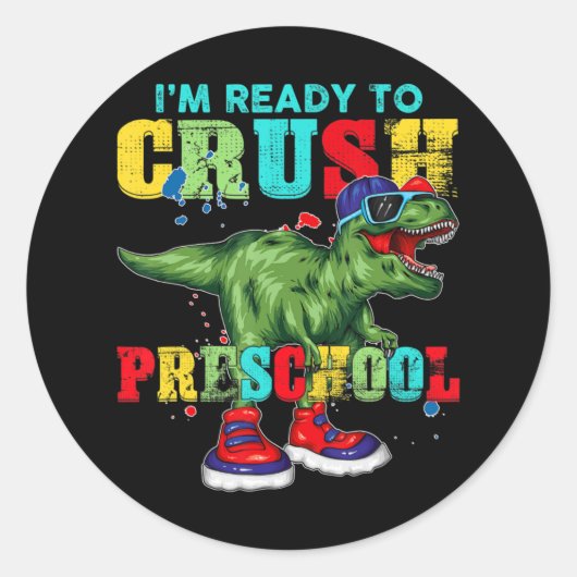 Ik ben klaar om Preschool te kletsen. Ronde Sticker (Voorkant)