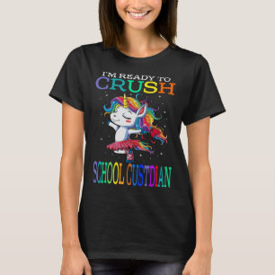 Ik ben klaar om SCHOOL BEWAARDER Eenhoorn te verpl T-shirt