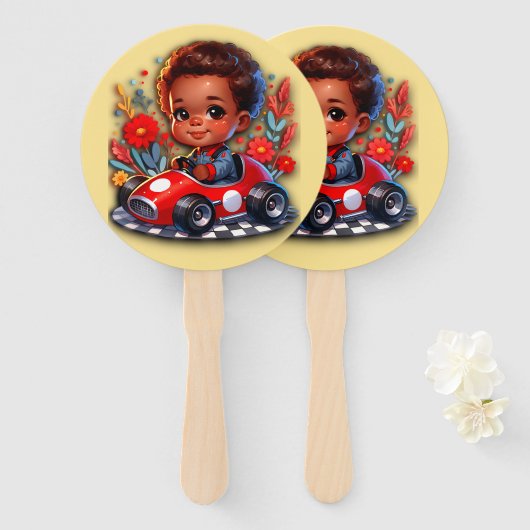 Ik ben klaar om te racen handwaaier (Voorkant en achterkant)