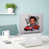 Ik ben klaar om te racen sticker (Laptop op bureau)