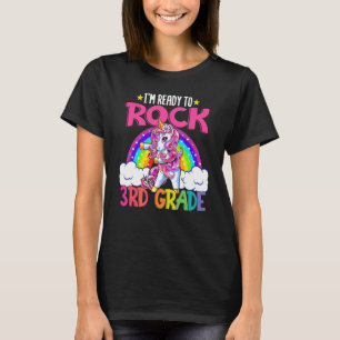 Ik ben klaar om te rocken 3e klas dabben eenhoorn t-shirt