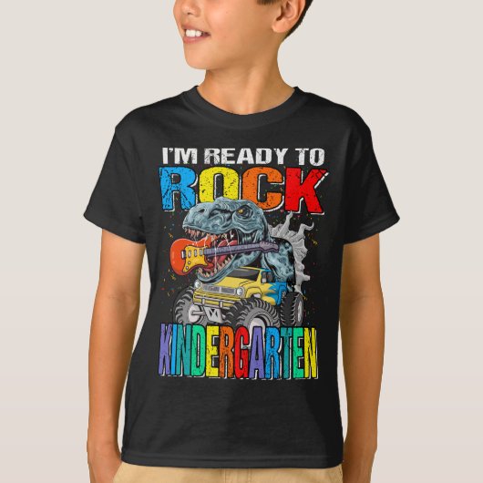 Ik ben klaar om te rotsen Kindergarten Monster Tru T-shirt (Voorkant)