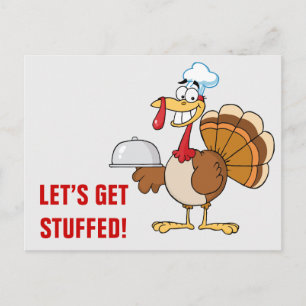 Ik ben klaar om Thanksgiving te eten. Feestdagenkaart