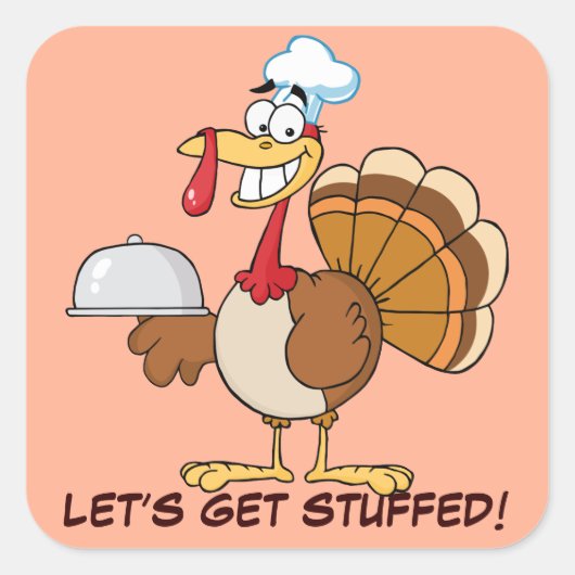 Ik ben klaar om Thanksgiving te eten. Vierkante Sticker (Voorkant)