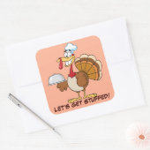 Ik ben klaar om Thanksgiving te eten. Vierkante Sticker (Envelop)