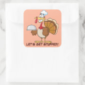 Ik ben klaar om Thanksgiving te eten. Vierkante Sticker (Tas)