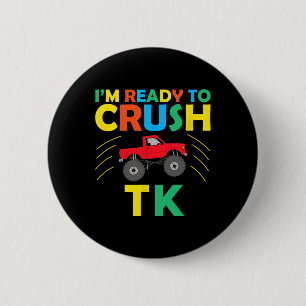 Ik ben klaar om Tk-dinosaurus Ck naar school te ve Ronde Button 5,7 Cm